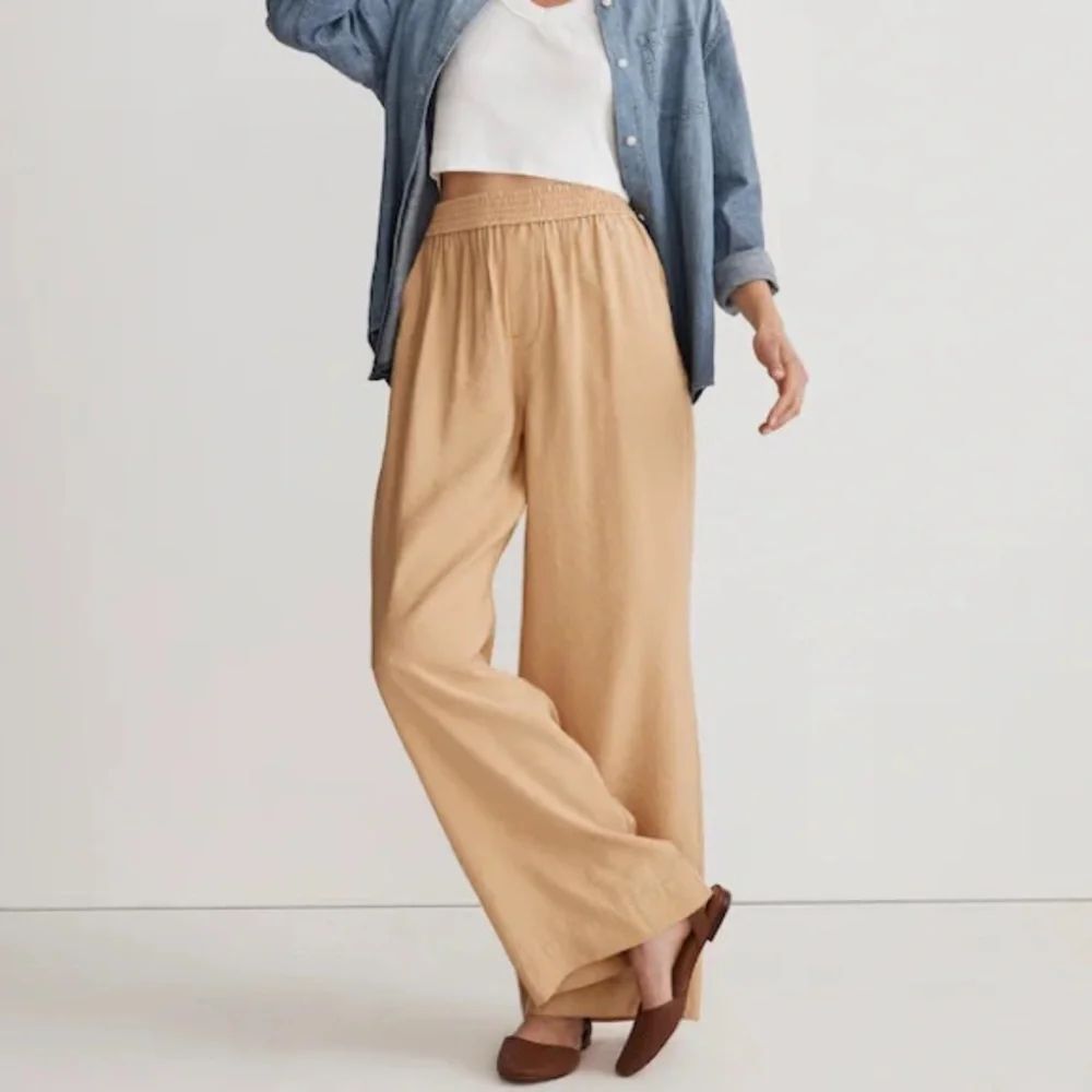 Madewell Wide Leg Pants in Tan